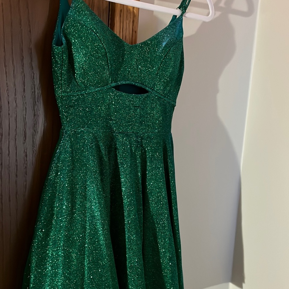 Glittery short green dress